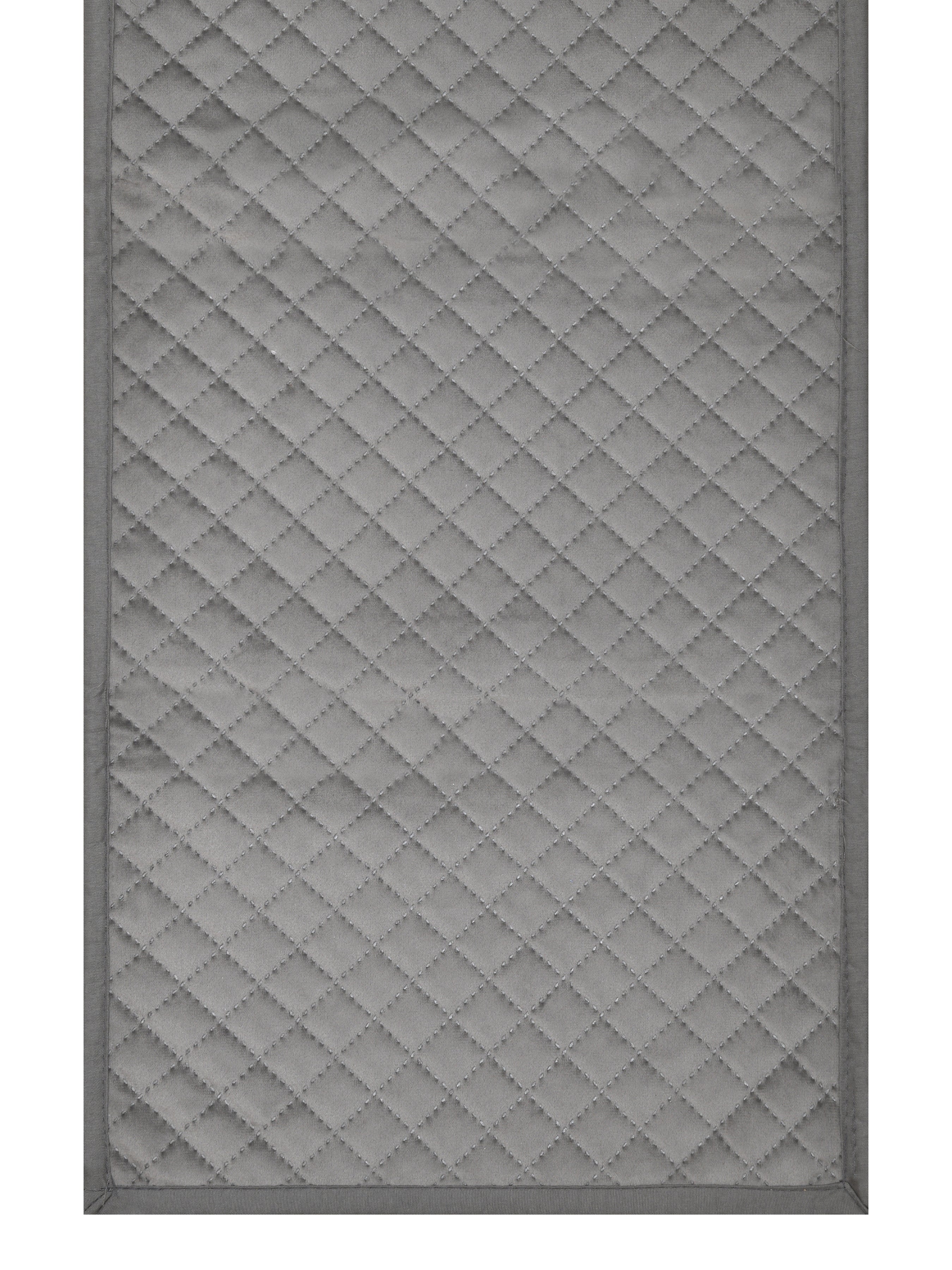 Suede quilted table runner with scallop detail - 12X70 inches