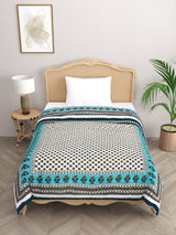 Floral Printed Single Bed Cotton Quilt with cotton filling