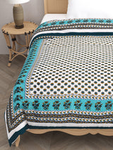 Floral Printed Single Bed Cotton Quilt with cotton filling