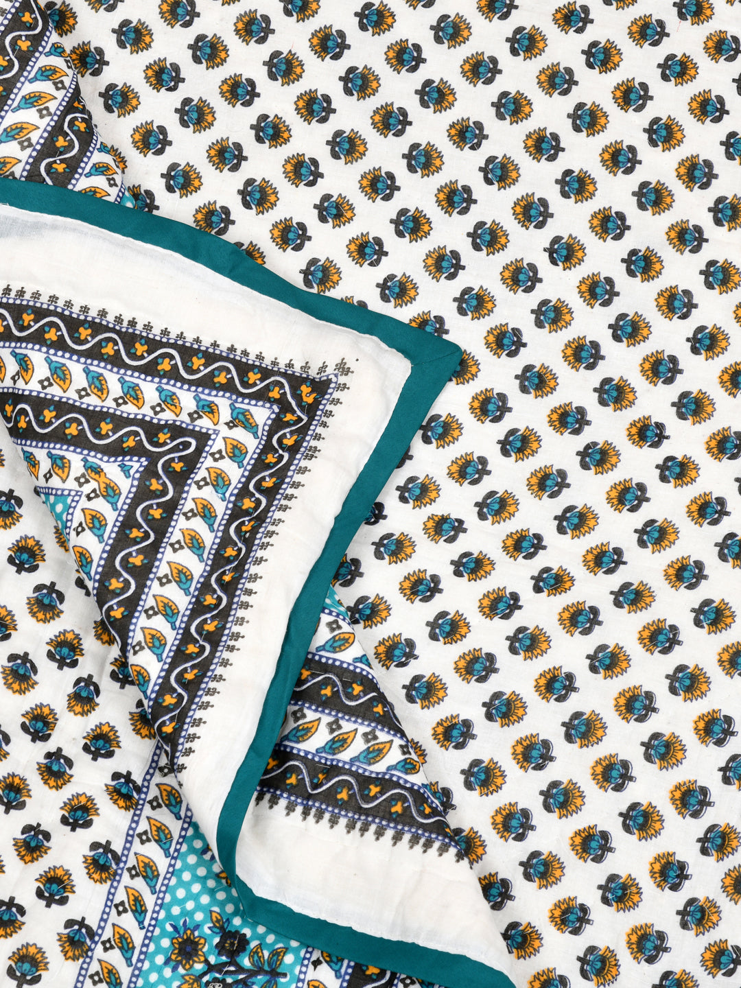 Floral Printed Single Bed Cotton Quilt with cotton filling