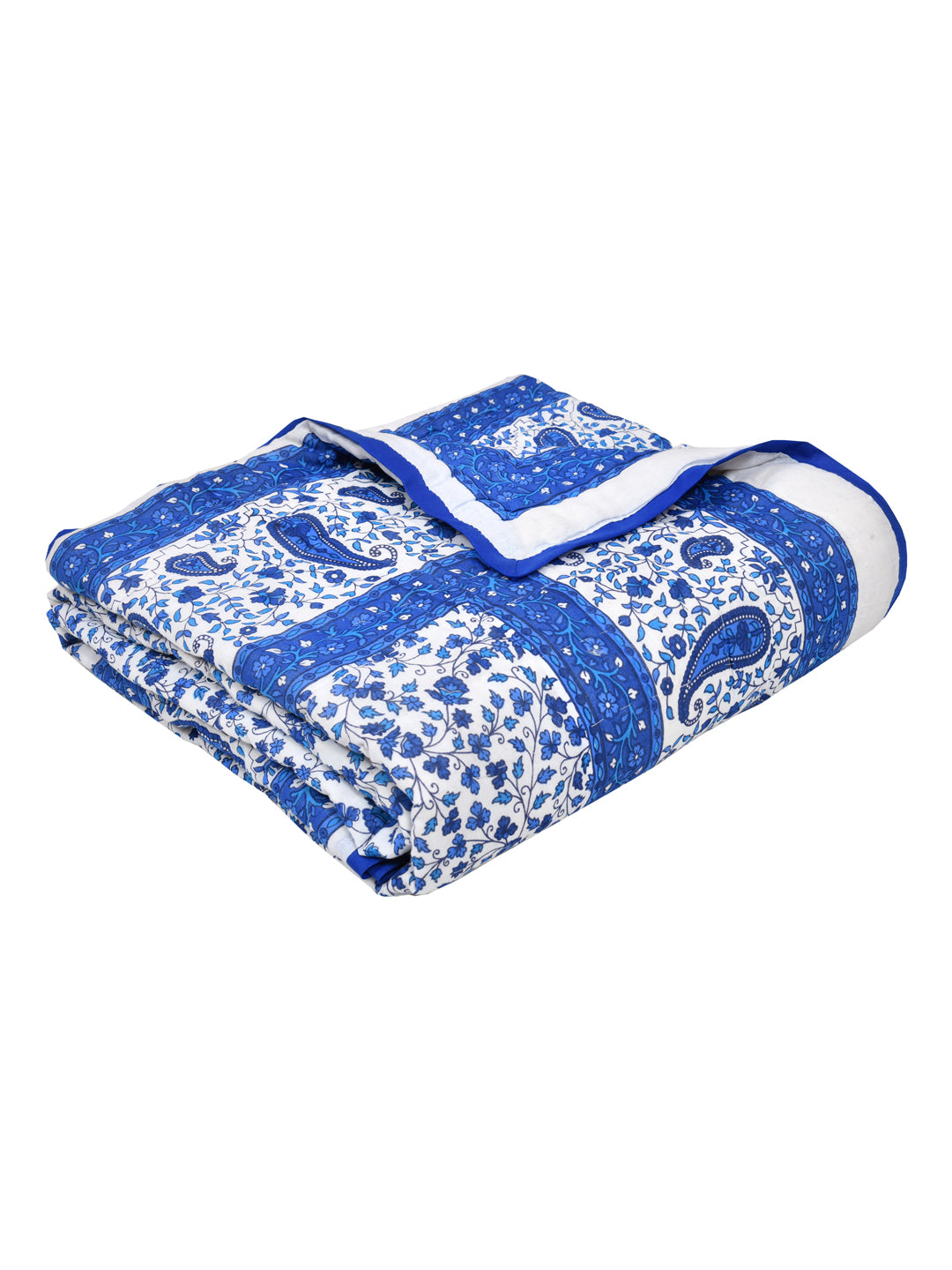Floral Printed Single Bed Cotton Quilt with cotton filling