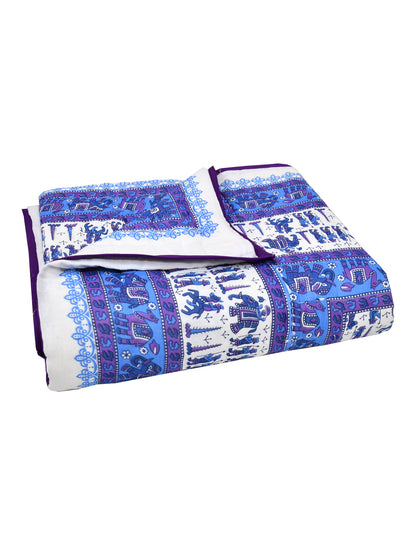 Caravan Printed Single Bed Cotton Quilt with cotton filling