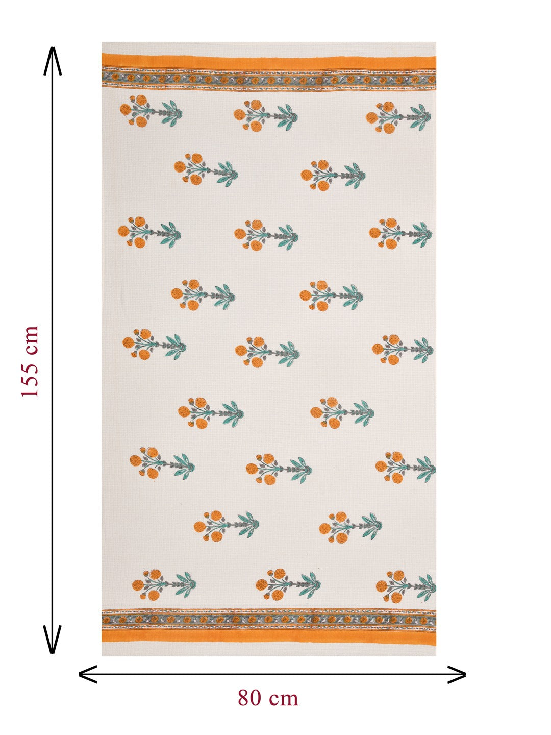 Hand Block Printed Honey Comb Cotton Bath Towel