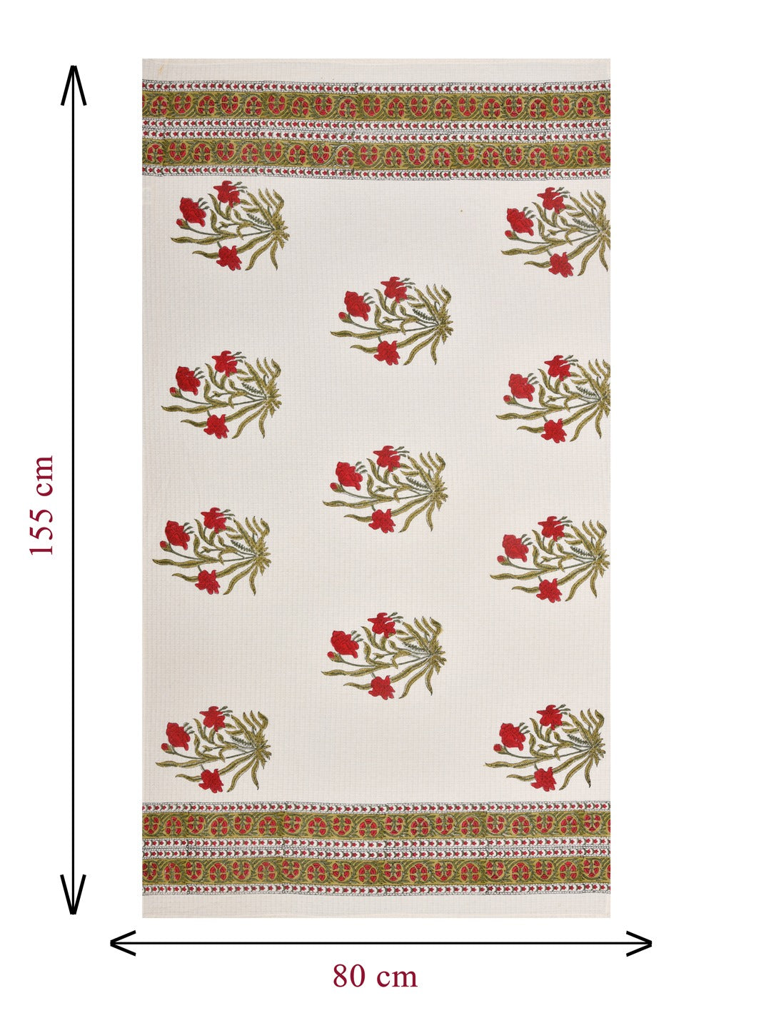 Hand Block Printed Honey Comb Cotton Bath Towel