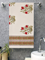 Hand Block Printed Honey Comb Cotton Bath Towel