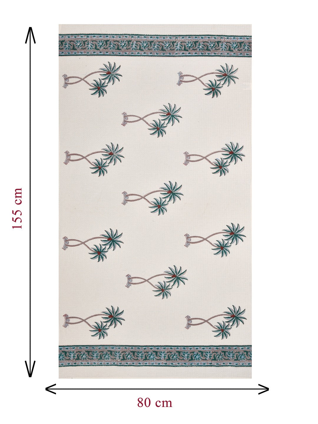 Hand Block Printed Honey Comb Cotton Hand Towel- Set of 2