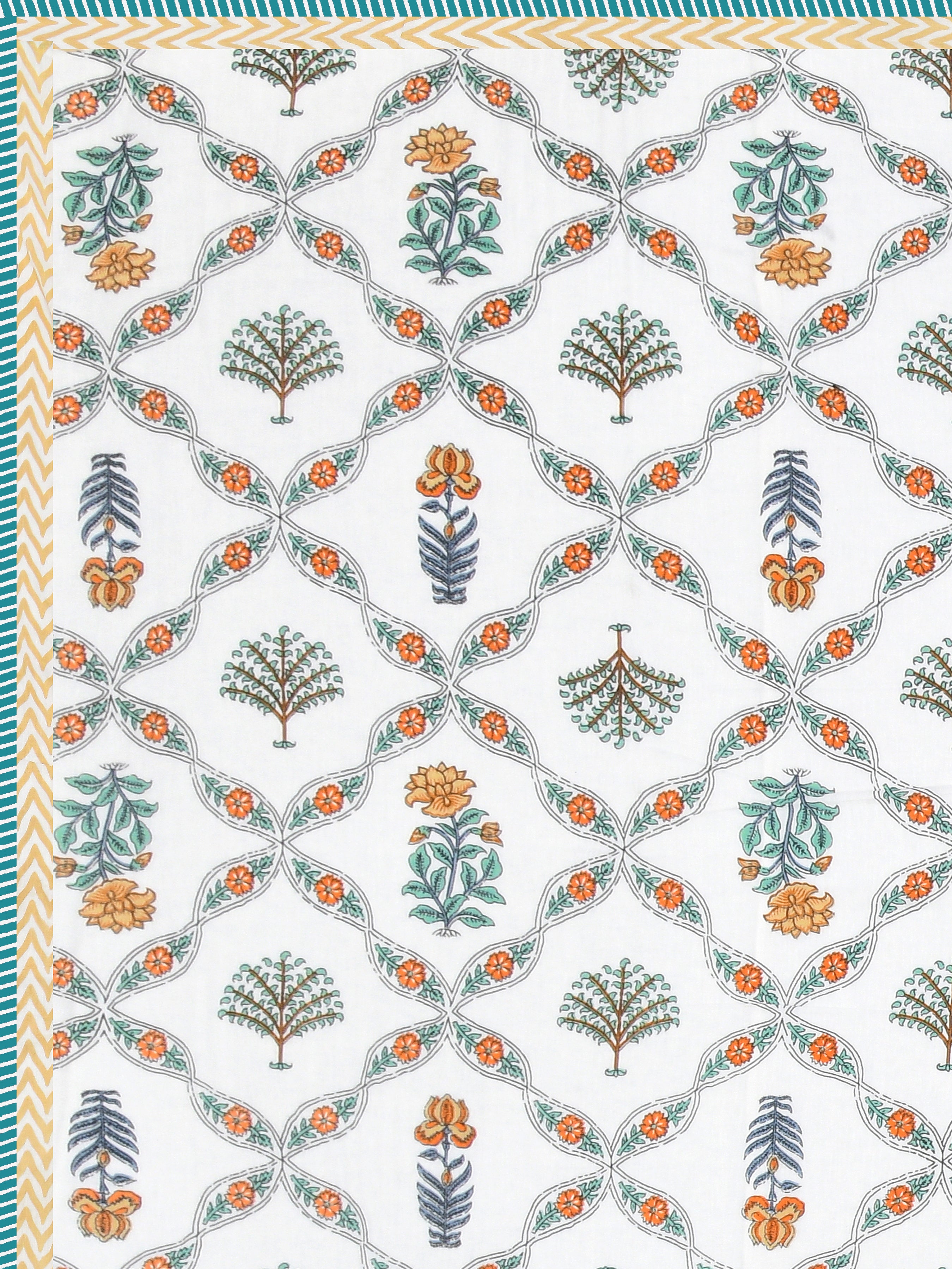 Ethnic Printed Reversible Double Bed Cotton AC Blanket | Lightweight Summer Dohar 90x108 inches