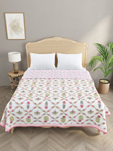Ethnic Printed Reversible Double Bed Cotton AC Blanket | Lightweight Summer Dohar 90x108 inches