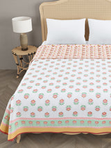 Ethnic Printed Reversible Double Bed Cotton AC Blanket | Lightweight Summer Dohar 90x108 inches