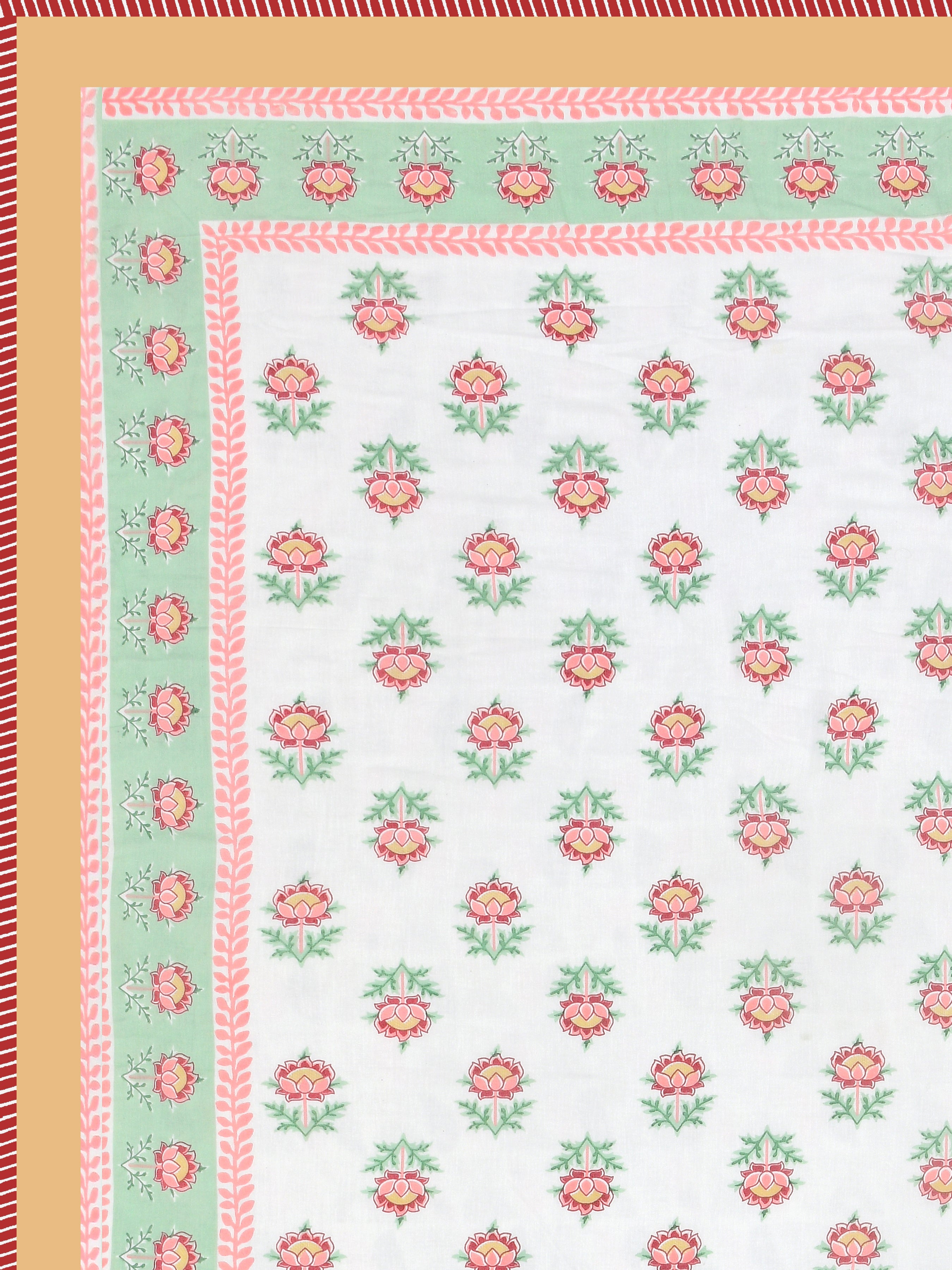 Ethnic Printed Reversible Double Bed Cotton AC Blanket | Lightweight Summer Dohar 90x108 inches