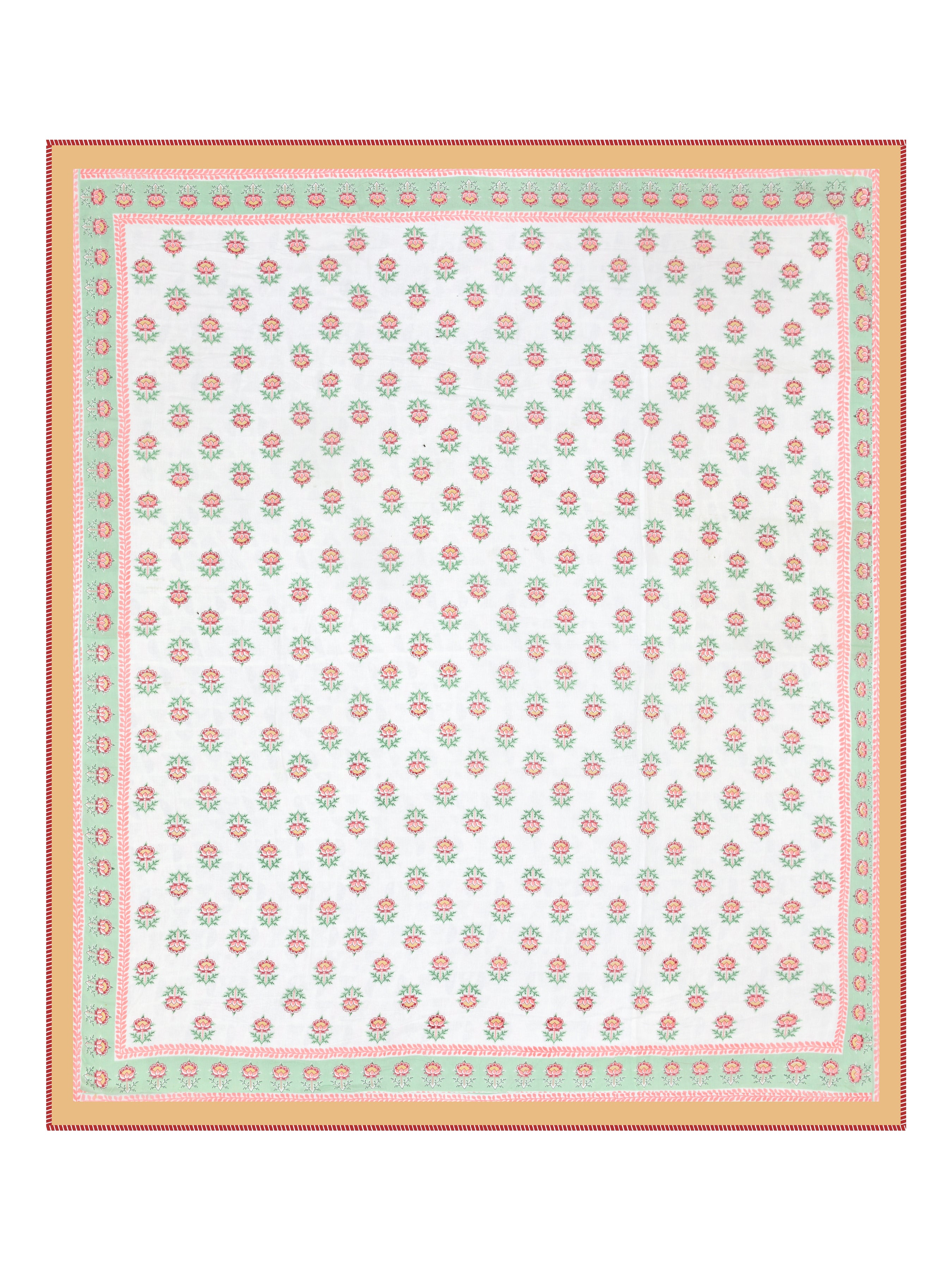 Ethnic Printed Reversible Double Bed Cotton AC Blanket | Lightweight Summer Dohar 90x108 inches