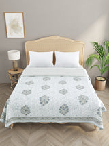 Ethnic Printed Reversible Double Bed Cotton AC Blanket | Lightweight Summer Dohar 90x108 inches