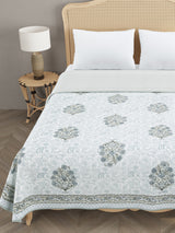 Ethnic Printed Reversible Double Bed Cotton AC Blanket | Lightweight Summer Dohar 90x108 inches