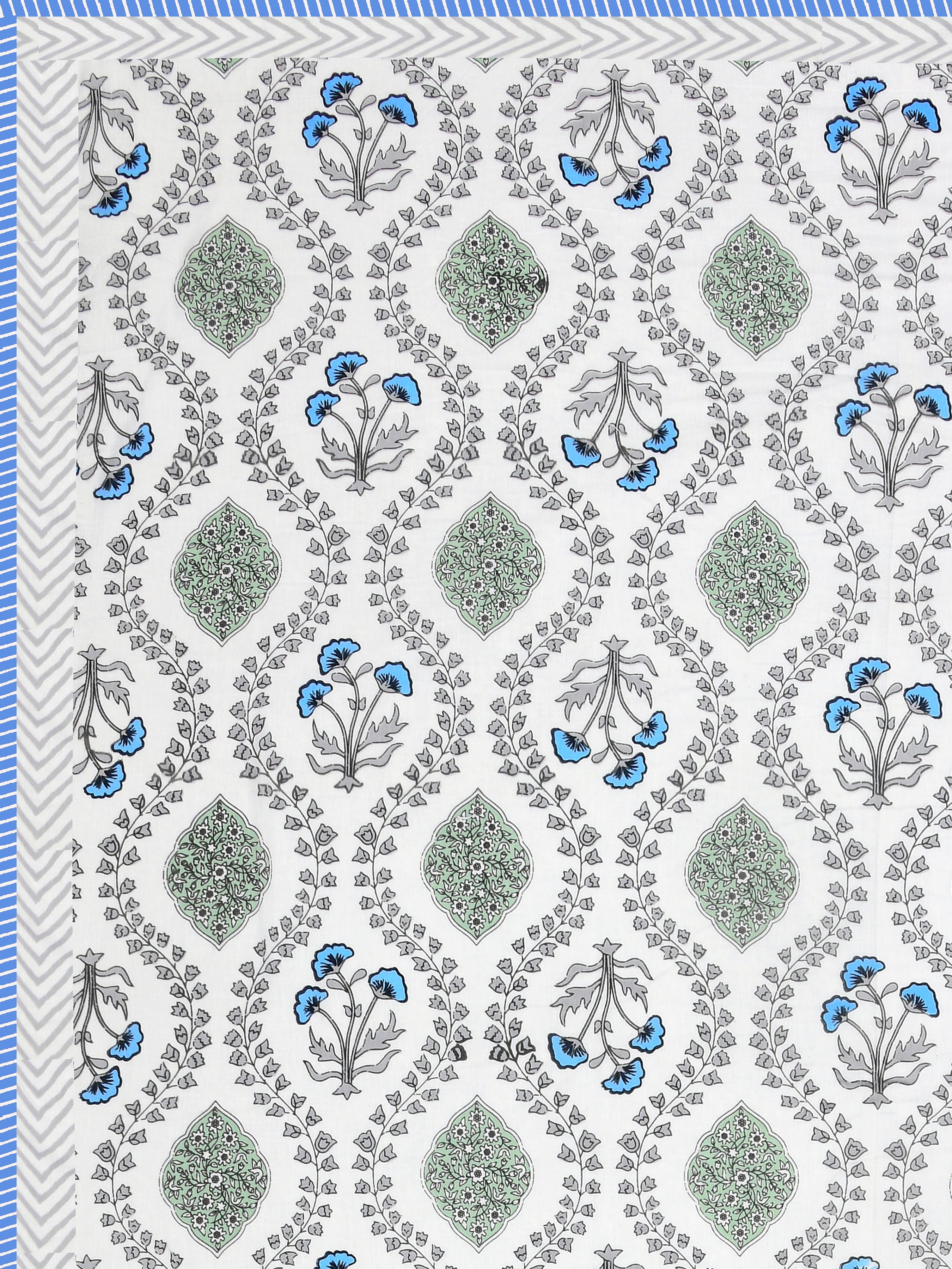 Ethnic Printed Reversible Double Bed Cotton AC Blanket | Lightweight Summer Dohar 90x108 inches