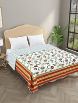 Ethnic Printed Reversible Double Bed Cotton AC Blanket | Lightweight Summer Dohar 90x108 inches