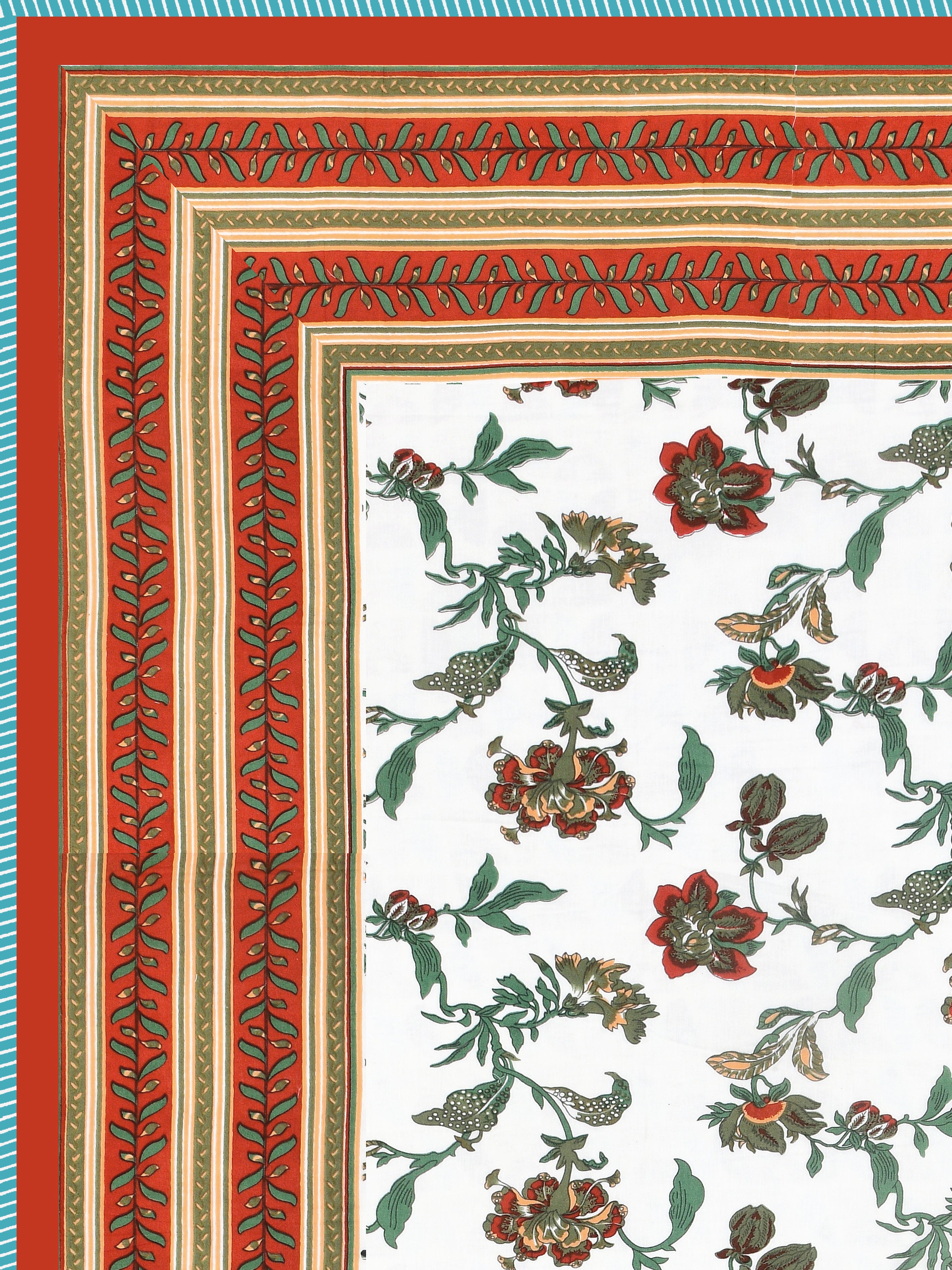 Ethnic Printed Reversible Double Bed Cotton AC Blanket | Lightweight Summer Dohar 90x108 inches