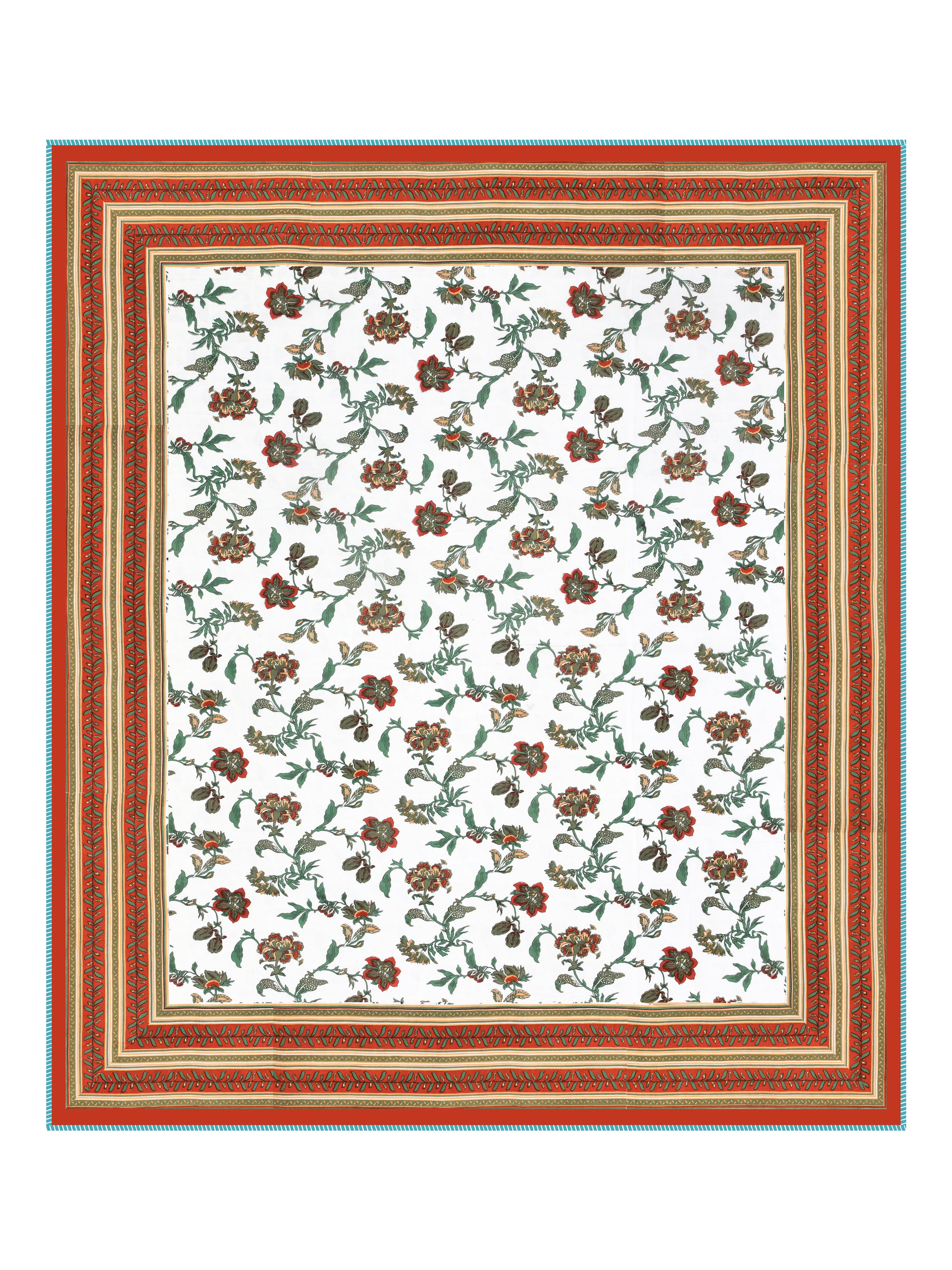 Ethnic Printed Reversible Double Bed Cotton AC Blanket | Lightweight Summer Dohar 90x108 inches