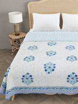 Ethnic Printed Reversible Double Bed Cotton AC Blanket | Lightweight Summer Dohar 90x108 inches