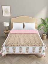 Ethnic Printed Reversible Double Bed Cotton AC Blanket | Lightweight Summer Dohar 90x108 inches