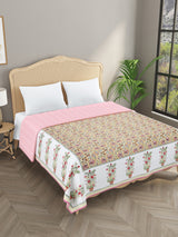 Ethnic Printed Reversible Double Bed Cotton AC Blanket | Lightweight Summer Dohar 90x108 inches
