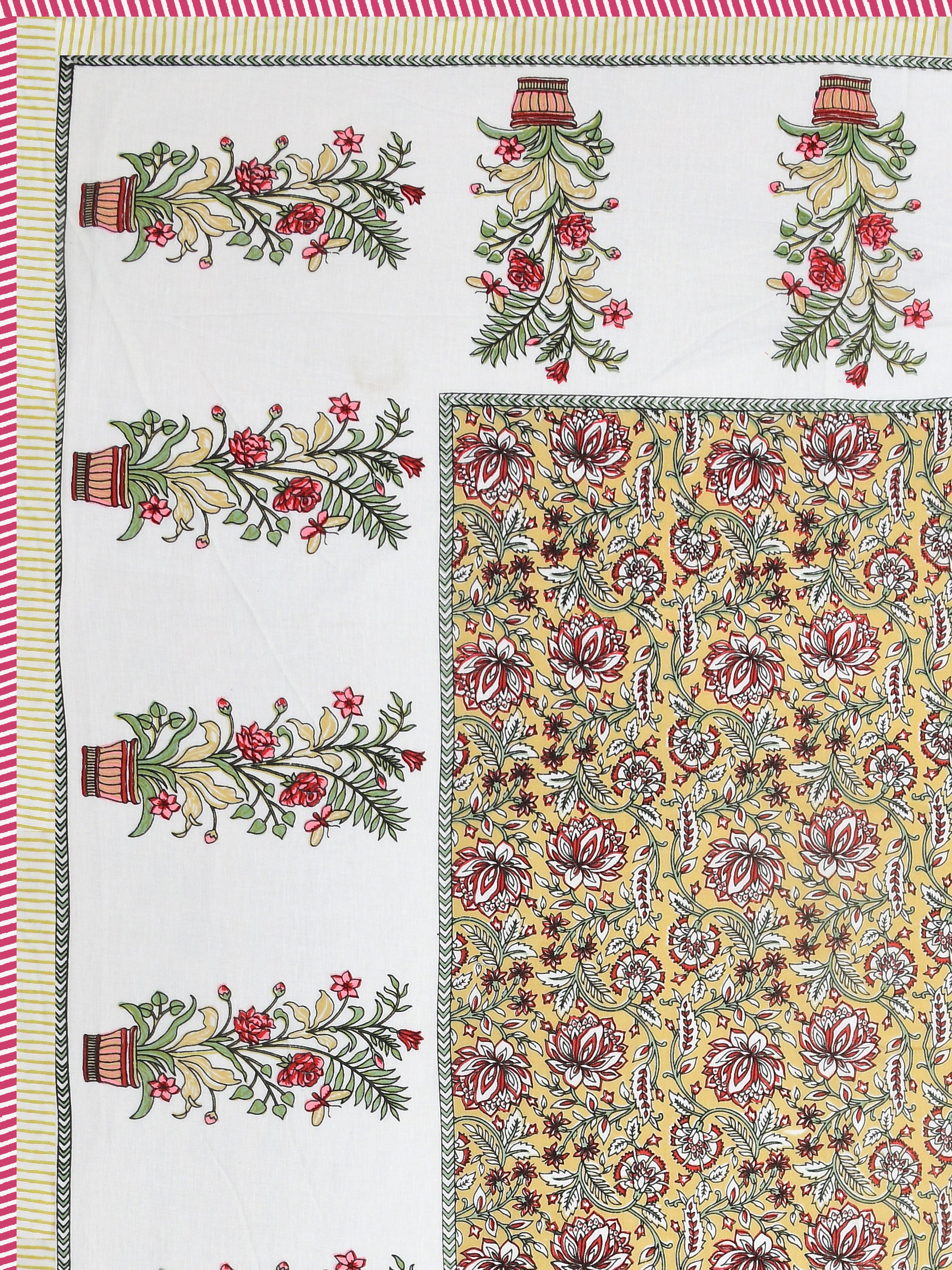 Ethnic Printed Reversible Double Bed Cotton AC Blanket | Lightweight Summer Dohar 90x108 inches