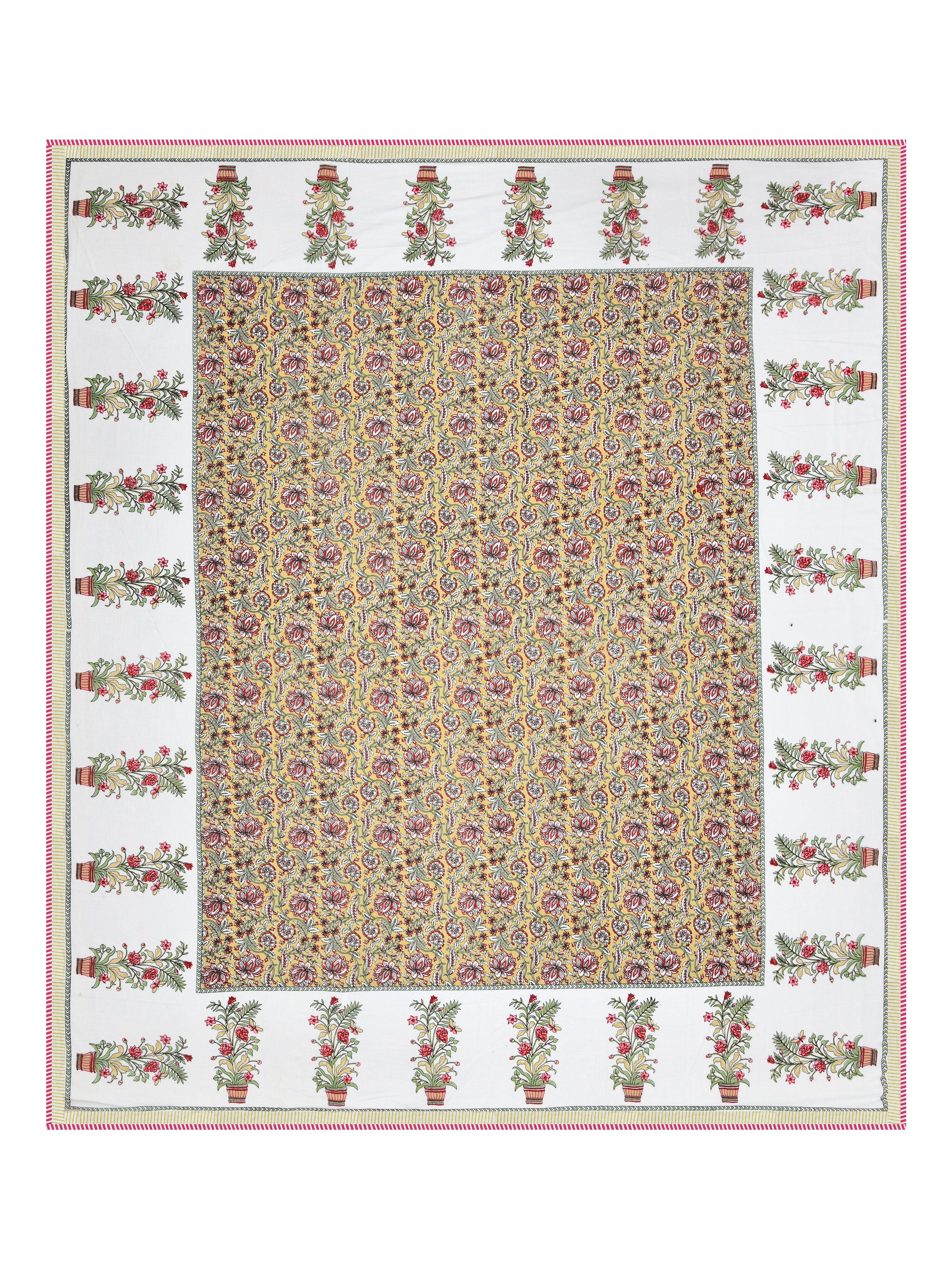 Ethnic Printed Reversible Double Bed Cotton AC Blanket | Lightweight Summer Dohar 90x108 inches