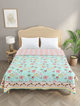 Ethnic Printed Reversible Double Bed Cotton AC Blanket | Lightweight Summer Dohar 90x108 inches