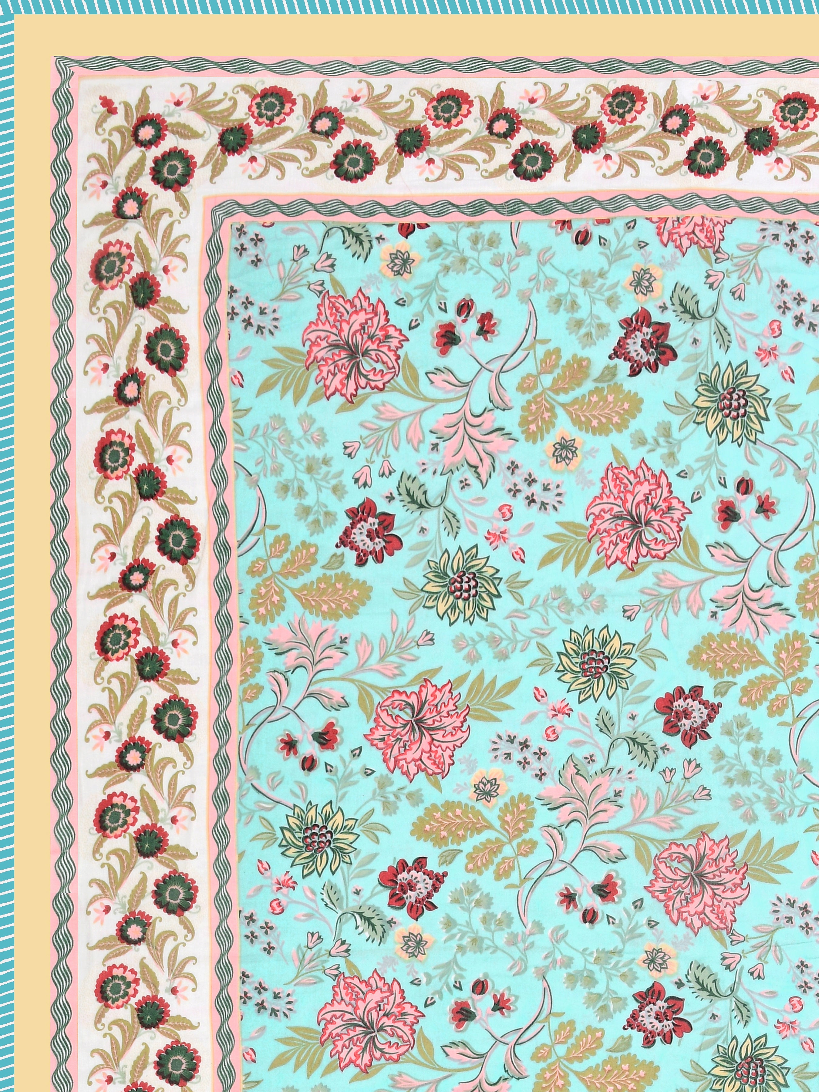 Ethnic Printed Reversible Double Bed Cotton AC Blanket | Lightweight Summer Dohar 90x108 inches