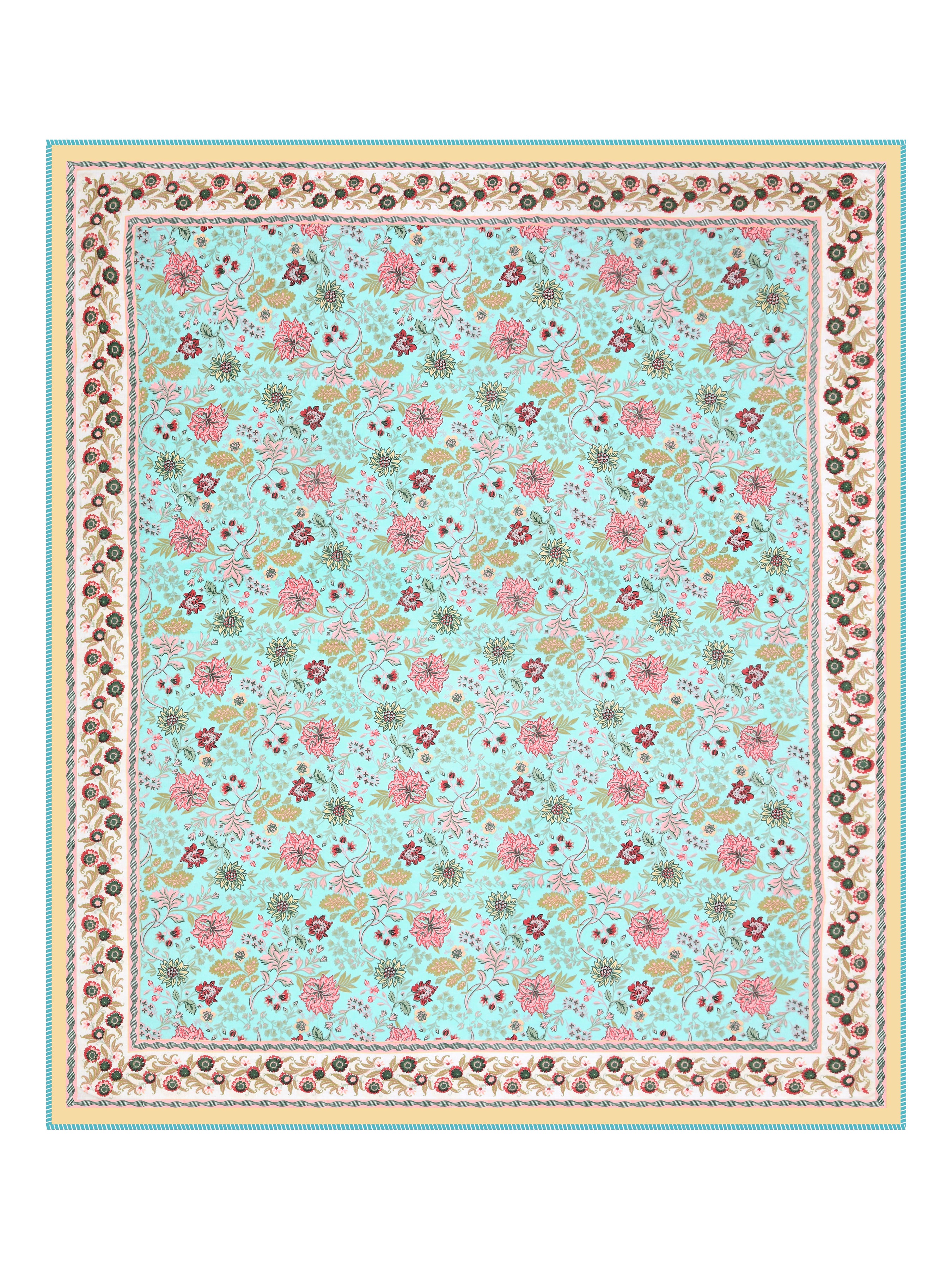 Ethnic Printed Reversible Double Bed Cotton AC Blanket | Lightweight Summer Dohar 90x108 inches