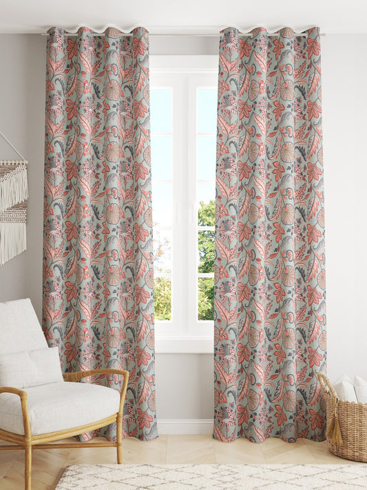 Cotton Ethnic motifs Printed Curtains - Set of 2 - 7X4 feet