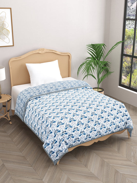 Ethnic Motifs Printed Single Bed Cotton Quilt with Cotton filling 60*90 Inches