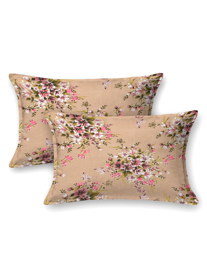 Floral print fitted Bedsheets with elastic, 2 pillow covers