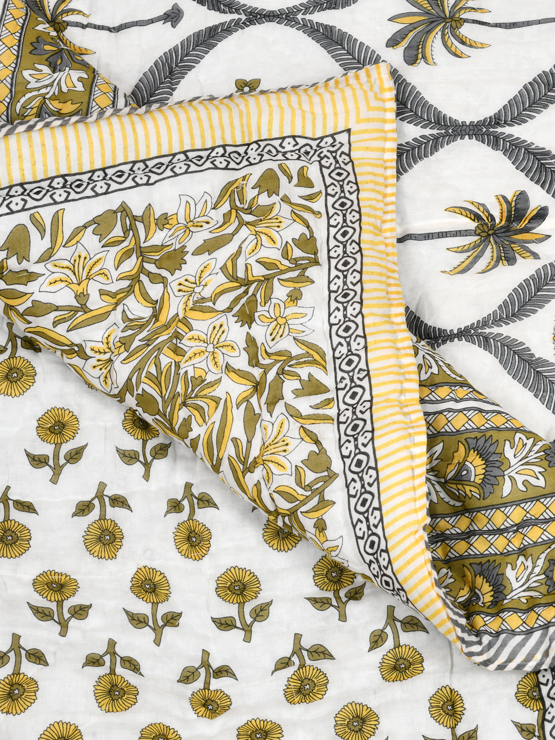 Double King Handblock printed Cotton Jaipuri Razai/Quilt