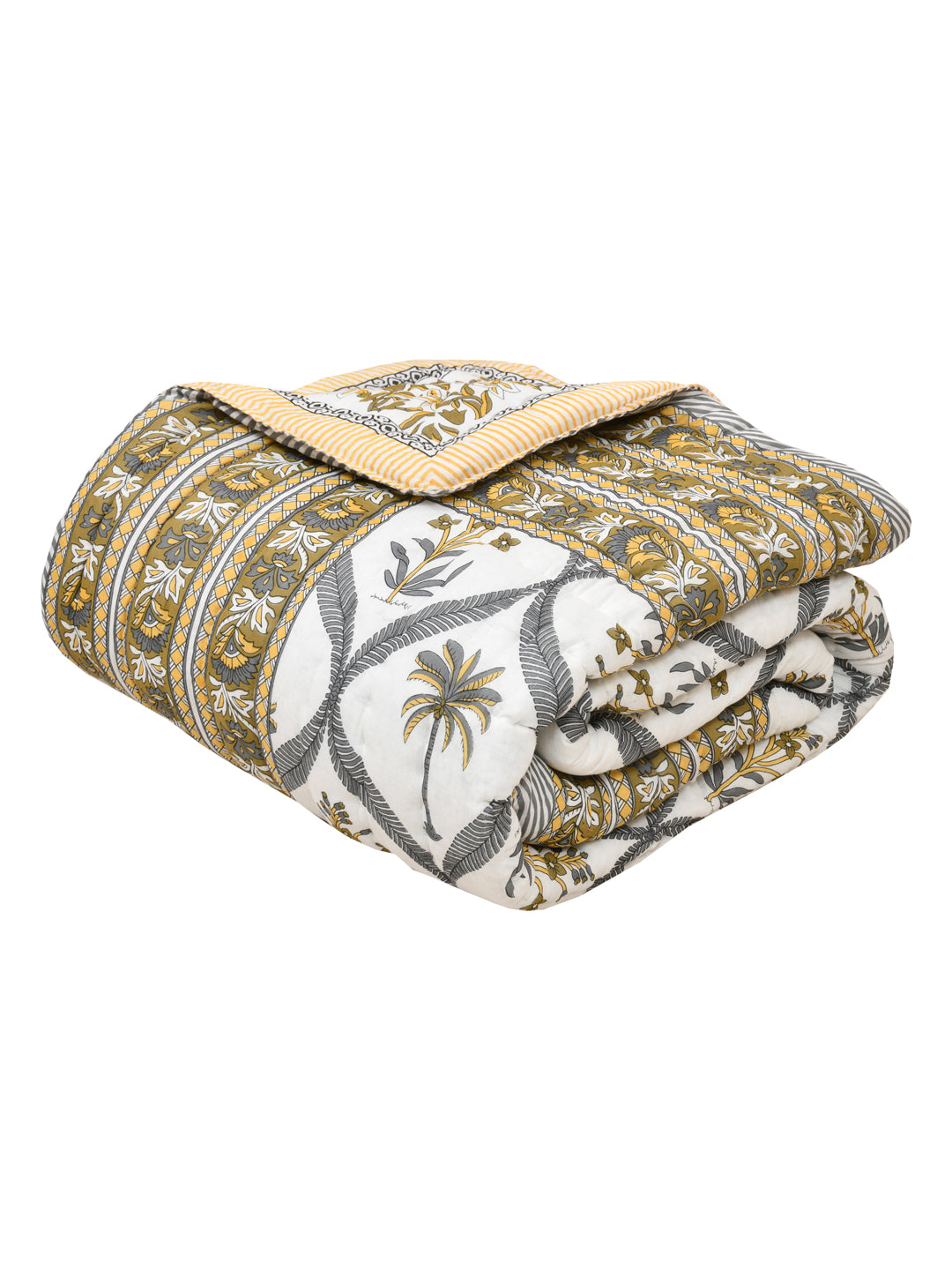 Double King Handblock printed Cotton Jaipuri Razai/Quilt