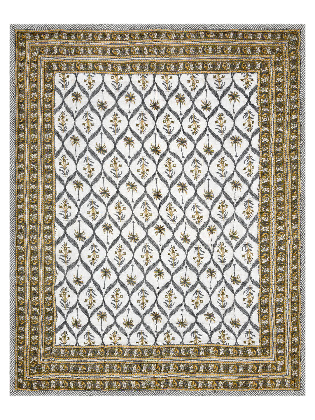 Double King Handblock printed Cotton Jaipuri Razai/Quilt