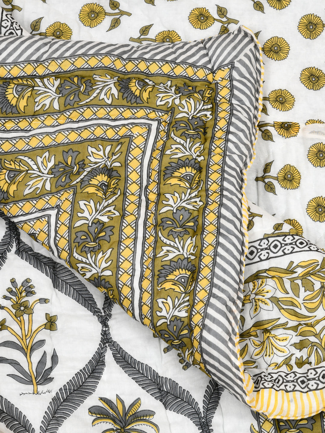 Double King Handblock printed Cotton Jaipuri Razai/Quilt