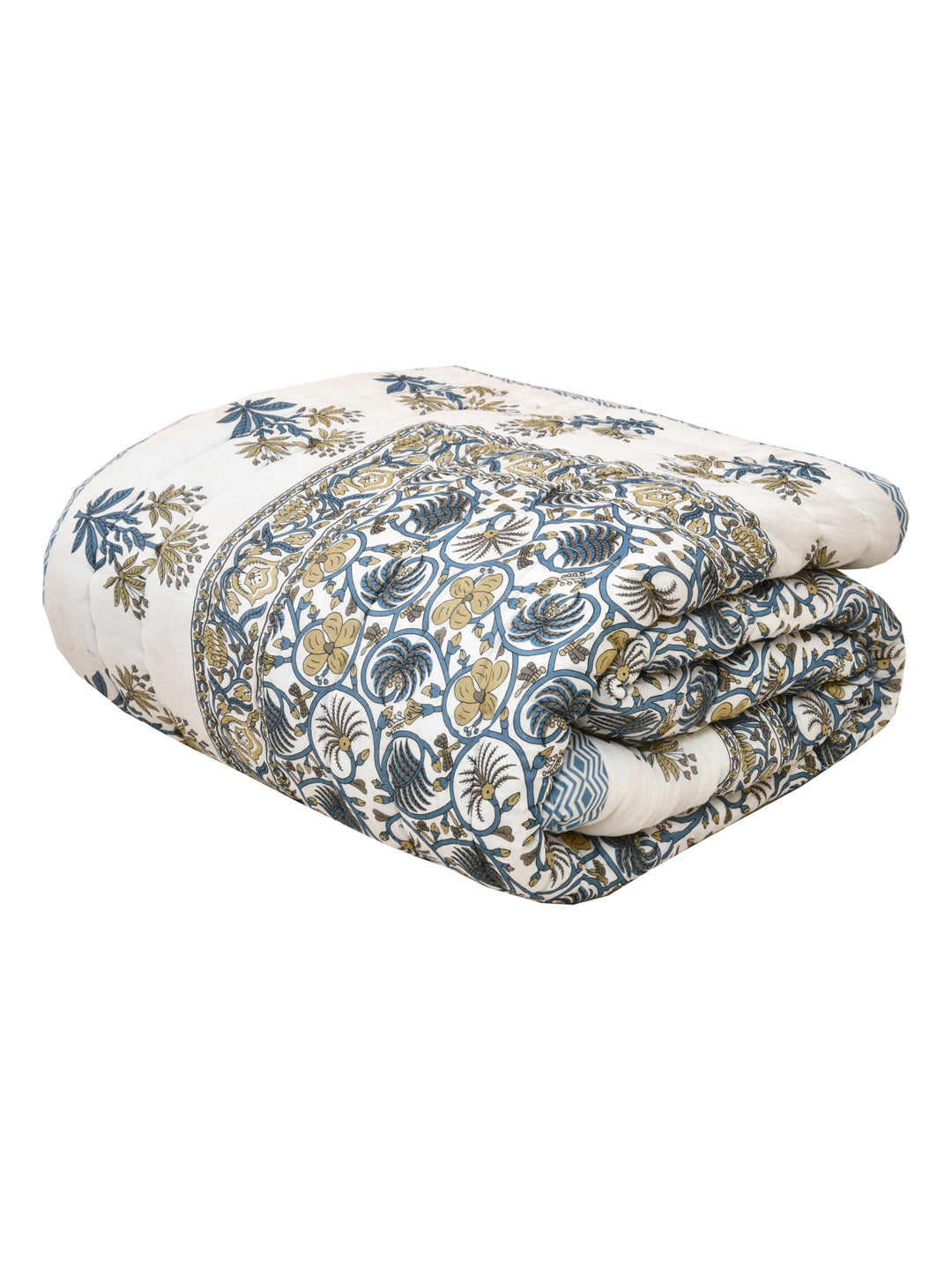 Double King Handblock printed Cotton Jaipuri Razai/Quilt