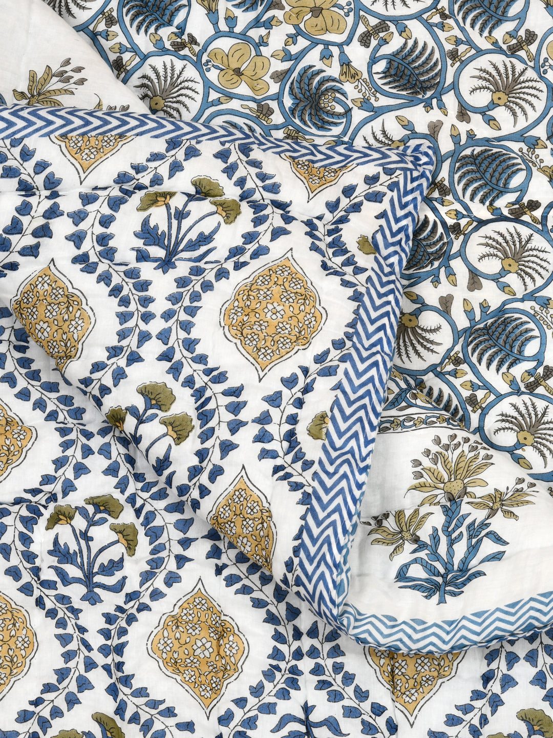 Double King Handblock printed Cotton Jaipuri Razai/Quilt