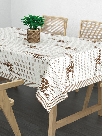 Handblock printed kantha Cotton Table Cloth 60X90 Inches - 6 Seater Dining Table