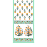 Handblock Printed Canvas Cotton Table Runner With Set Of 6 Mats