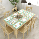 Handblock Printed Canvas Cotton Table Runner With Set Of 6 Mats