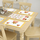 Handblock Printed Canvas Cotton Table Runner With Set Of 6 Mats