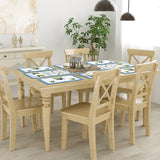 Handblock Printed Canvas Cotton Table Runner With Set Of 6 Mats