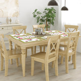 Handblock Printed Canvas Cotton Table Runner With Set Of 6 Mats