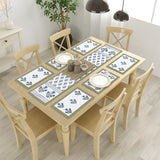 Handblock Printed Canvas Cotton Table Runner With Set Of 6 Mats
