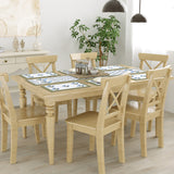 Handblock Printed Canvas Cotton Table Runner With Set Of 6 Mats