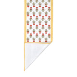 Diwali Gift Box with Handblock Printed Canvas Cotton Table Runner & Set Of 6 Mats, 2 laddoo candles