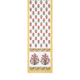 Diwali Gift Box with Handblock Printed Canvas Cotton Table Runner & Set Of 6 Mats, 2 laddoo candles