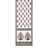 Diwali Gift Box with Handblock Printed Canvas Cotton Table Runner & Set Of 6 Mats, 2 laddoo candles