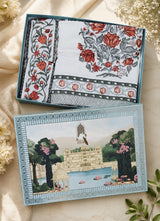 Gift Box with Handblock Print Super King Bedsheet in Extra Soft Percale Cotton with 2 Pillow covers